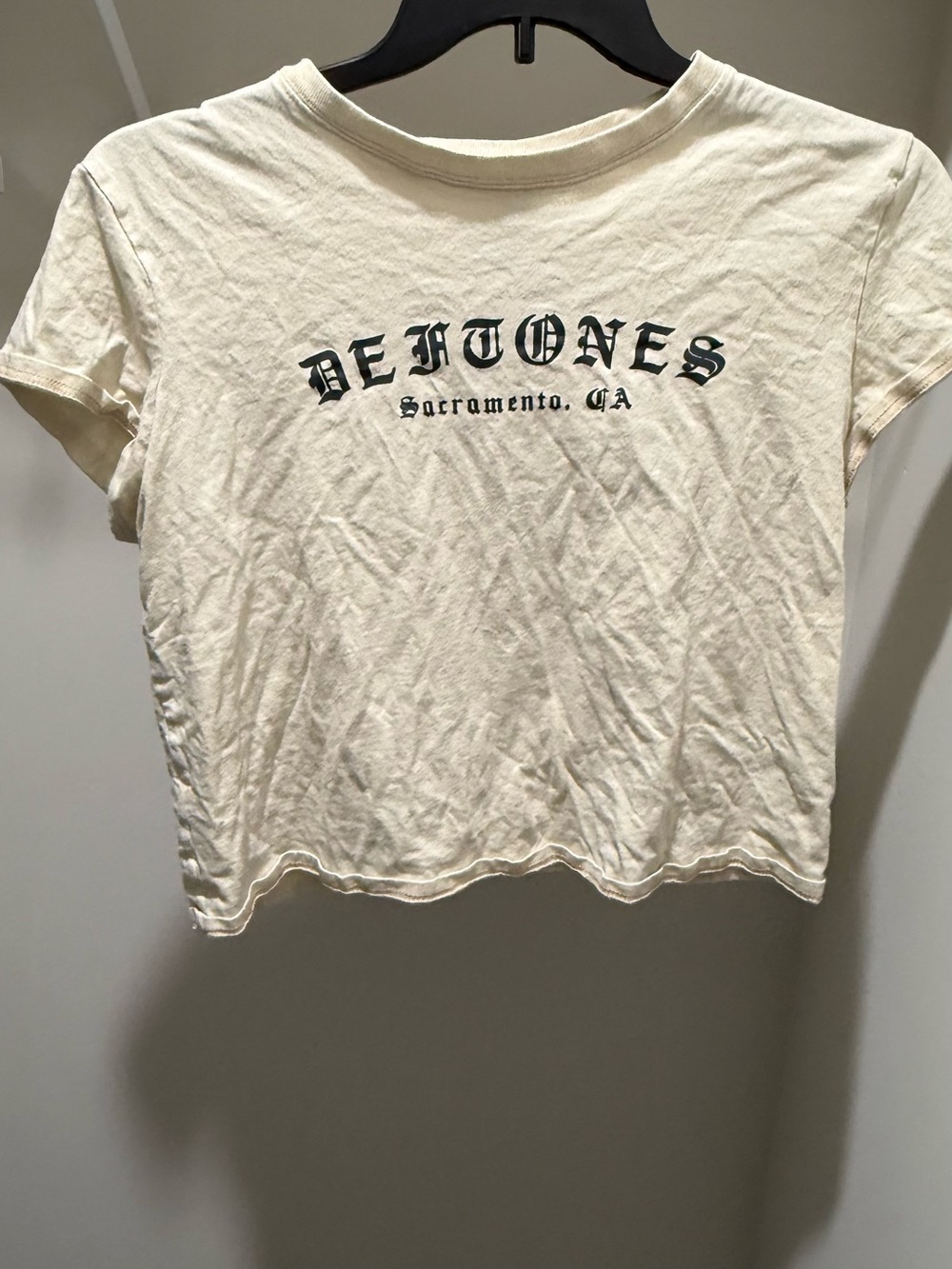 Divided Cream Deftones Graphic Crop Tee - Women